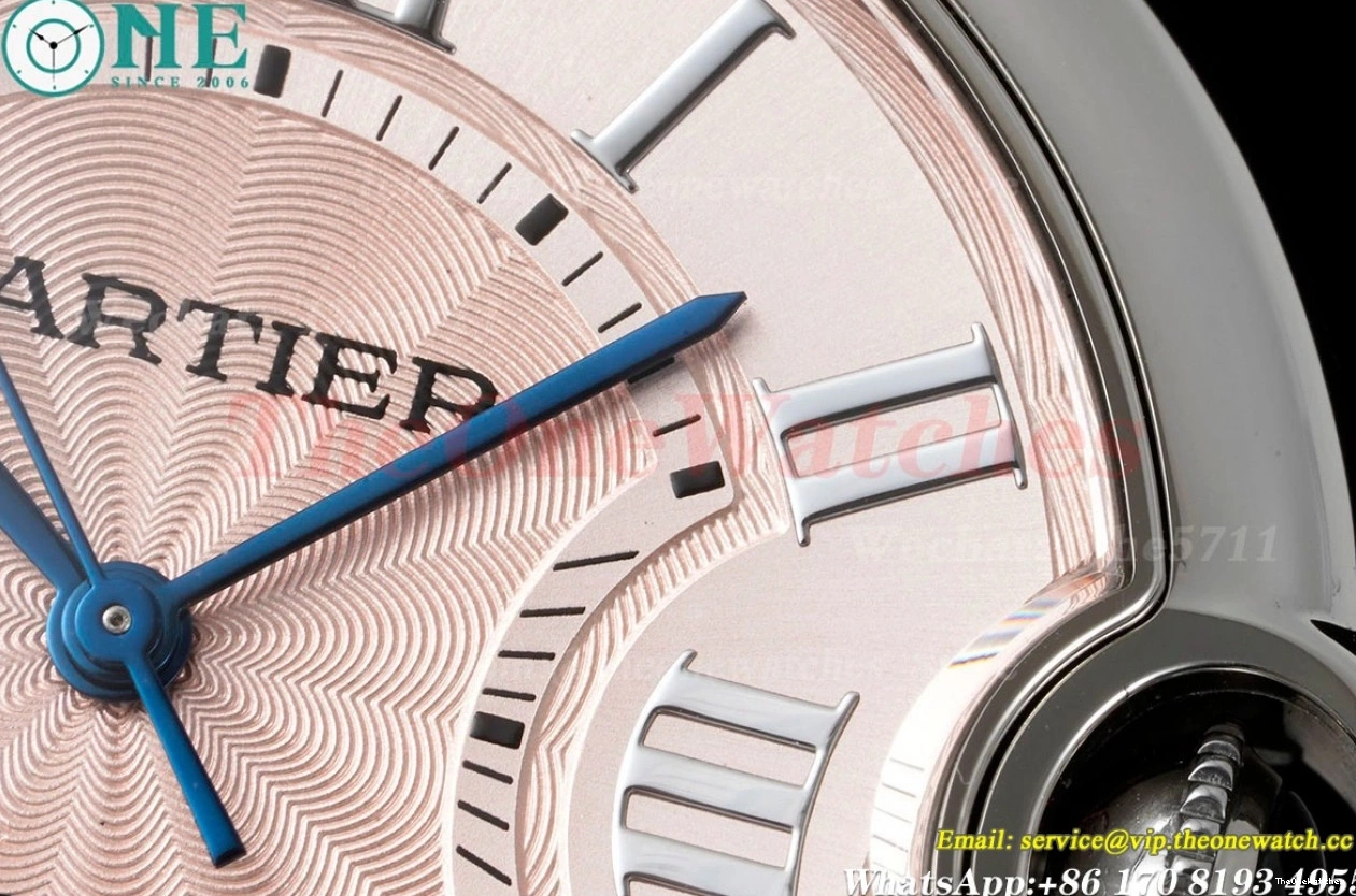 36mm 3KF De Cartier SS A076 Stk Bleu SS Ballon Pink 0217